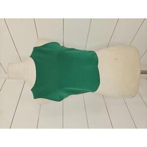 Express Large Emerald Green fitted crop top with gold black zip closure